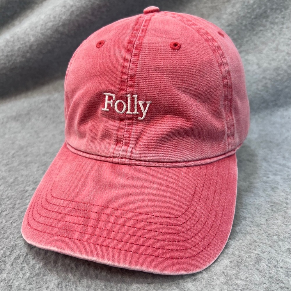 Folly Unisex Red Otto Cap Baseball Hat Adjustable Garment Washed OSFM